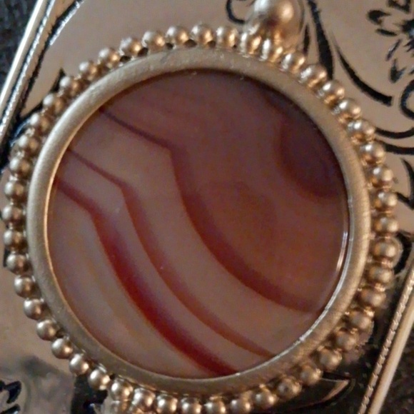 Vintage Bohemian Gypsy Festival Belt Buckle Natural Stone